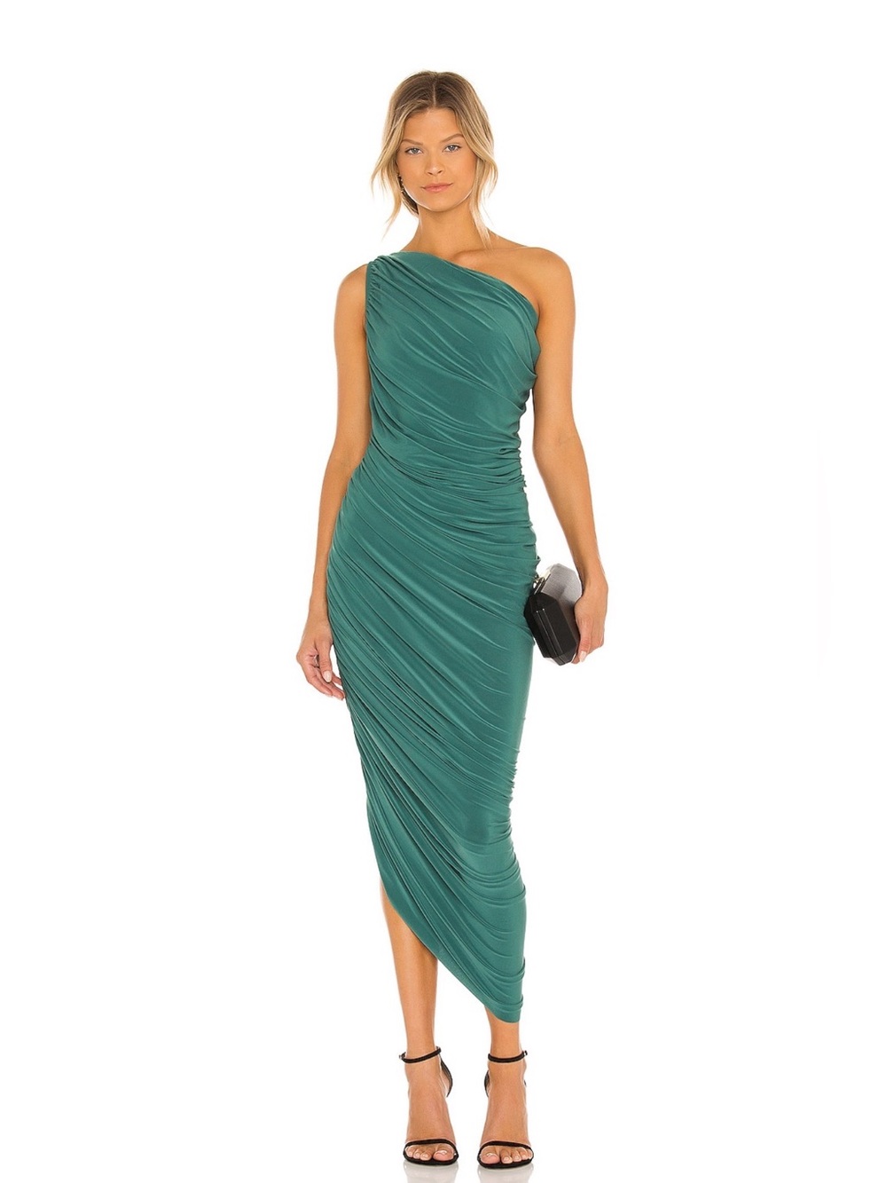Norma Kamali Diana Gown in Mountain Green - M